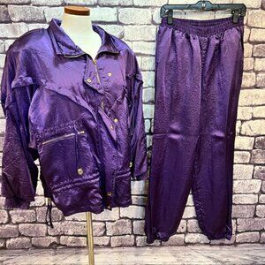 Bocoo Vintage 2 Piece Purple Windbreaker Set Size Large